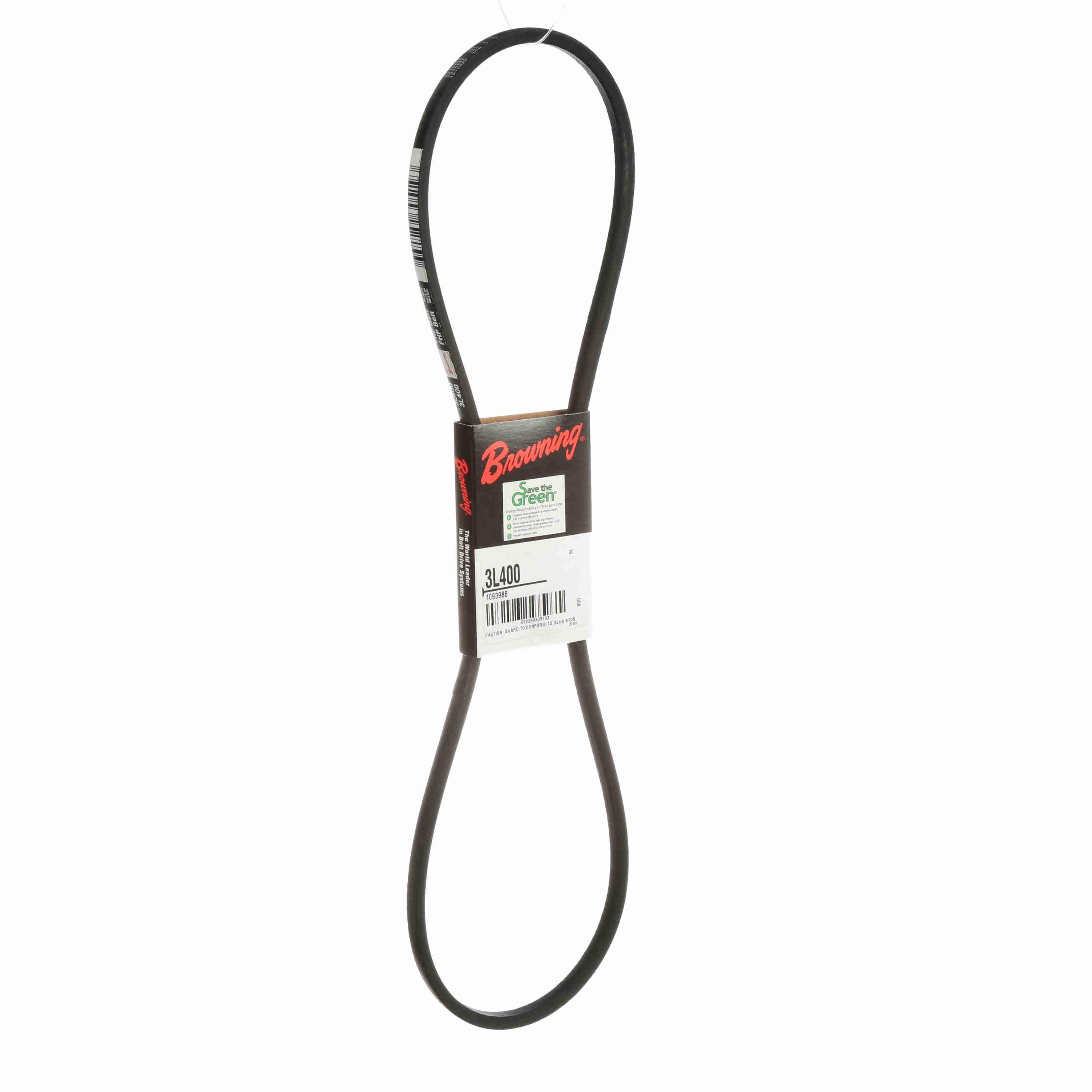 BROWNING Browning 1093988 V-Belt FHP 3L400 40 Inch Length