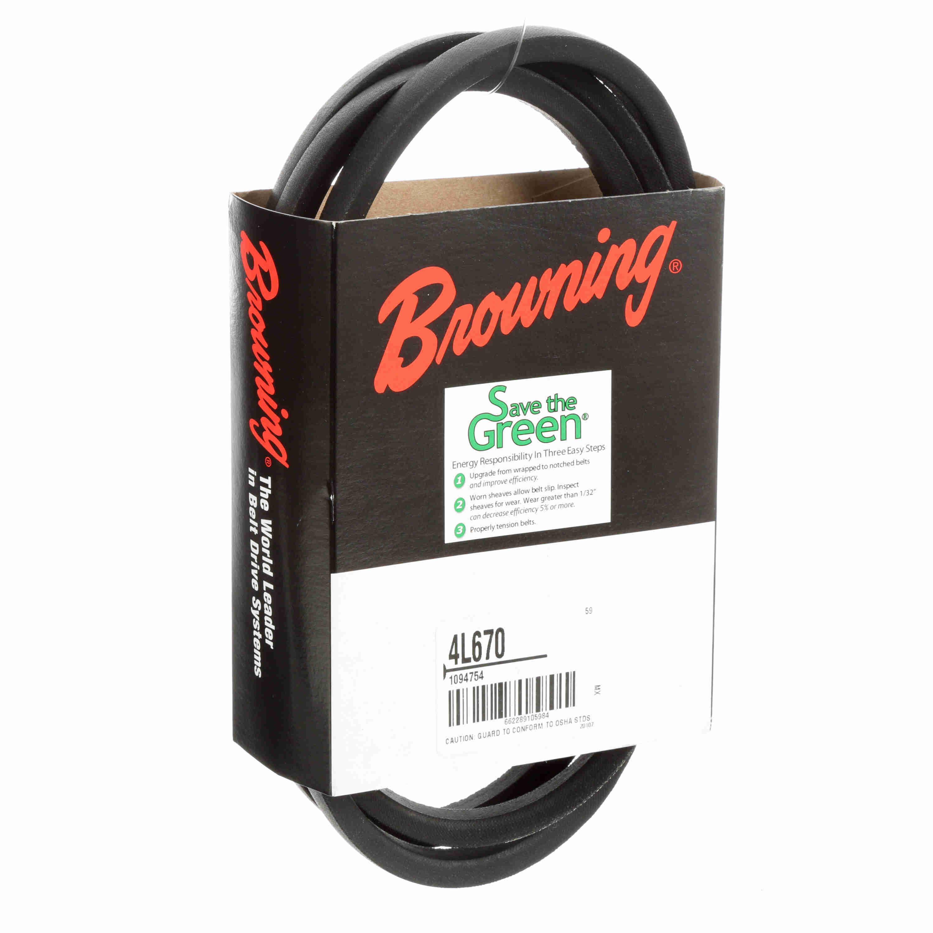 BROWNING Browning 1094754 V-Belt 4L670 FHP Belt