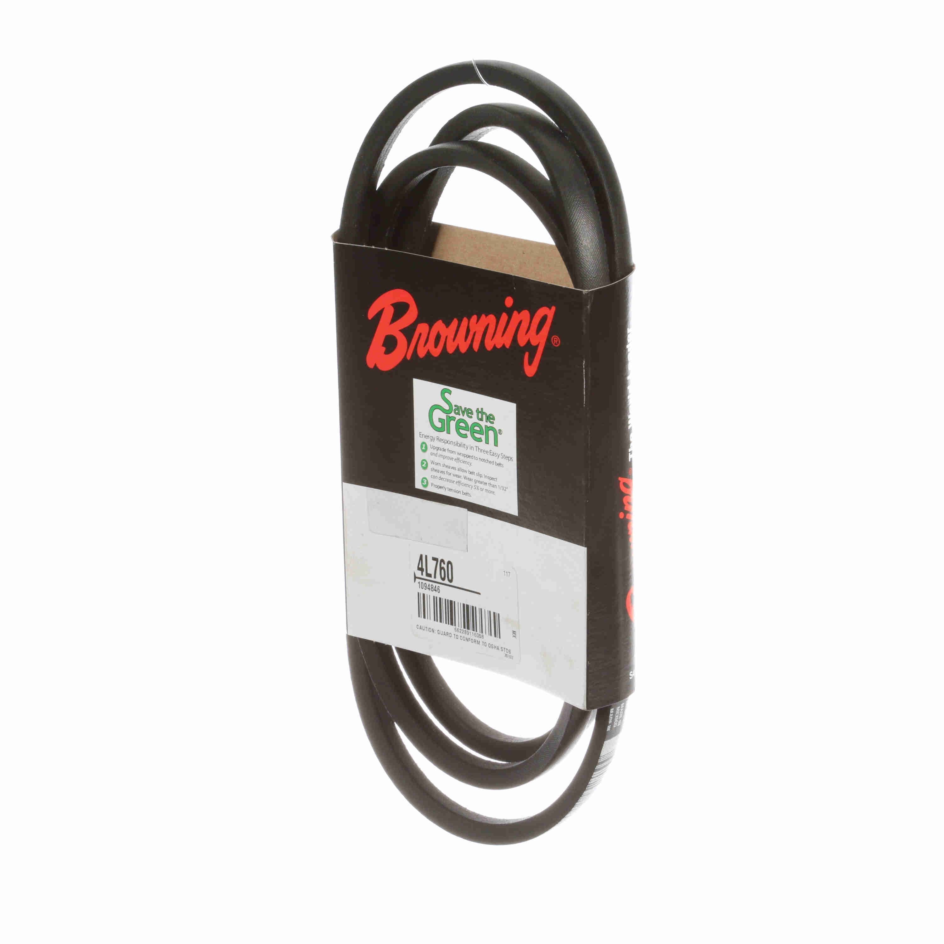 BROWNING Browning 1094846 4L760 FHP V-Belt L Belt Section 76 inch length