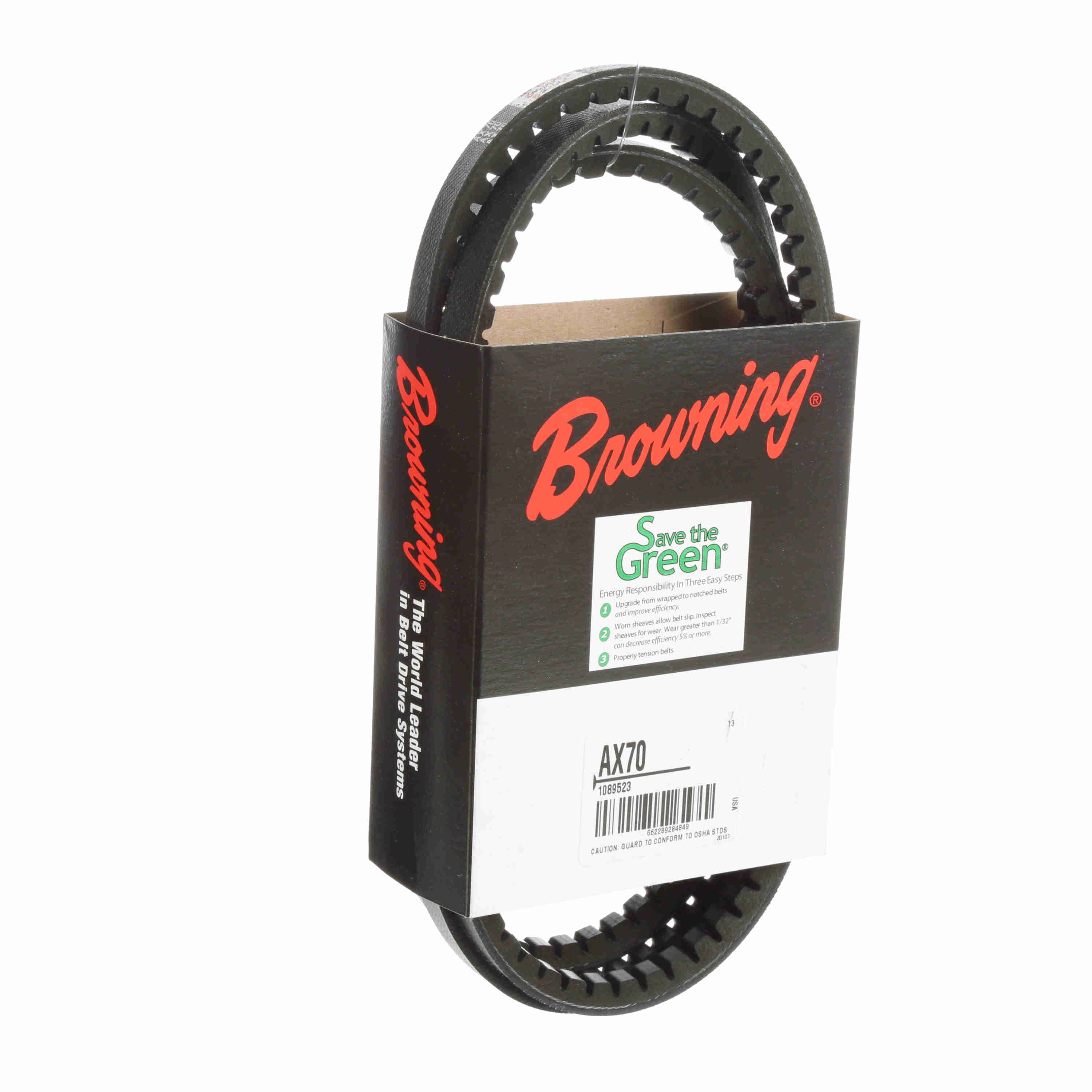 BROWNING Browning 1089523 AX70 Gripnotch Belt AX Belt Section 71.3 Pitch Length