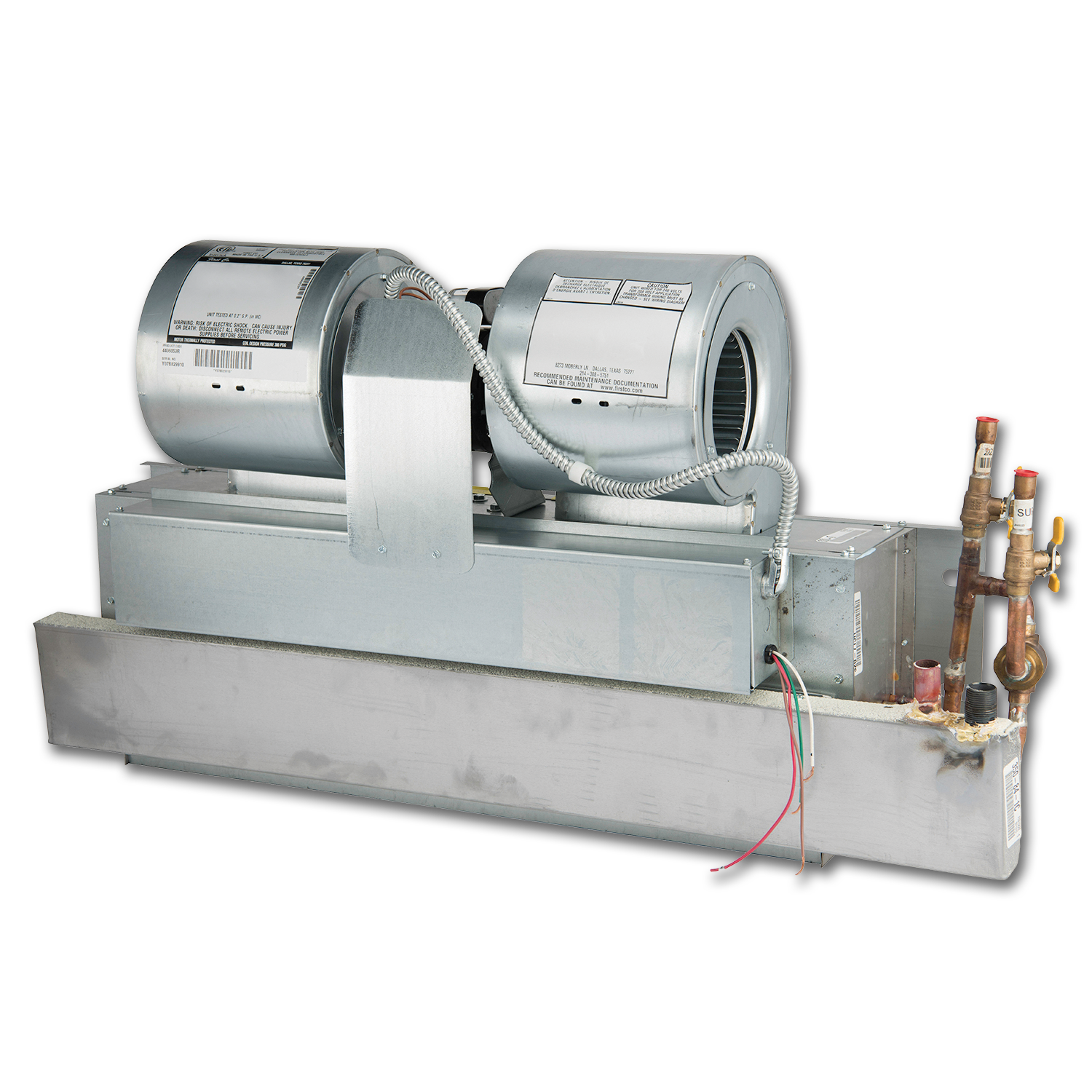 FIRST COMPANY First Company 450403L Hydronic Fan Coil Unit 120-Volt 3-Speed 400 CFM Left-Hand Drain 4HBC-3