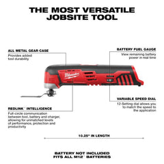 MILWAUKEE Milwaukee 2426-20 M12 12 Volt Lithium-Ion Cordless Multi-Tool - Tool Only 1.6 Degrees