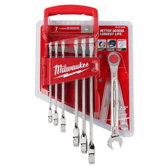 MILWAUKEE Milwaukee 48-22-9406 Max Bite Combination Ratcheting Wrench Set 7 Pieces