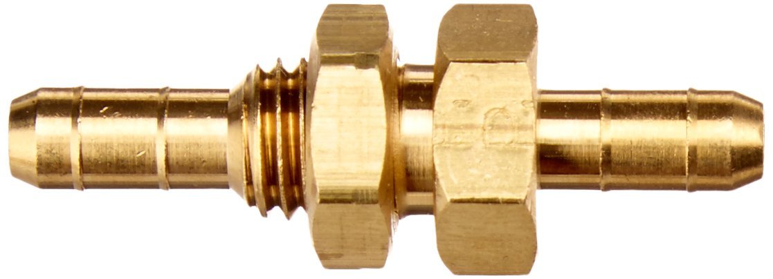 PARKER Parker 22bh-4-4 dubl-barb brass body bulkhead union fitting 1/4 inches barb tube x 1/4 inches barb tube