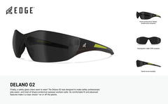 WOLFPEAK Wolfpeak SD117-G2 Delano G2 Safety Glasses with Scratch-Resistant Lens 5 Inches Wide