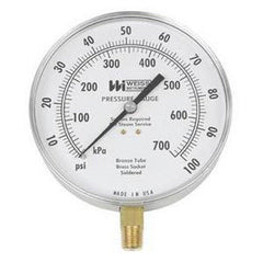 WEISS INSTRUMENTS Weiss Instruments 4CTS-060-4L 4 1/2 inch Dial Pressure Gauge 0-60 PSI 1/4 inch NPT