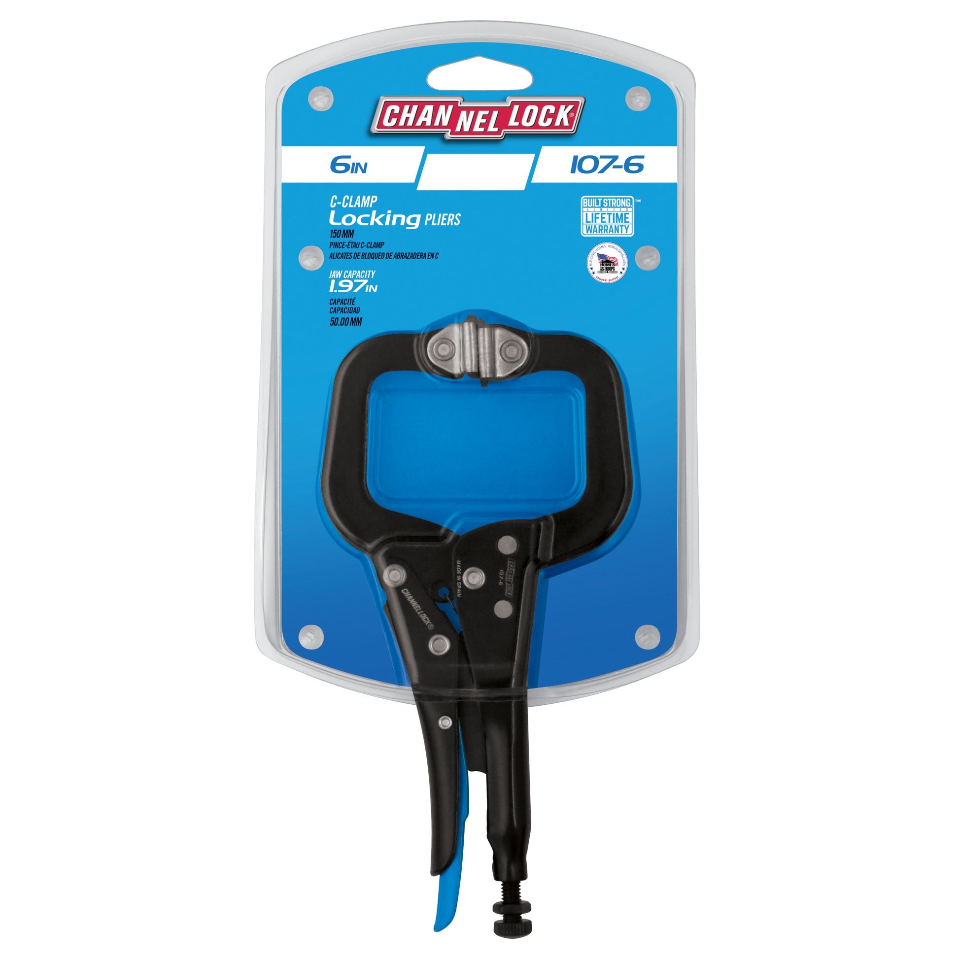 CHANNELLOCK Channellock 107-6 6-inch C-Clamp Locking Pliers with Swivel Pads