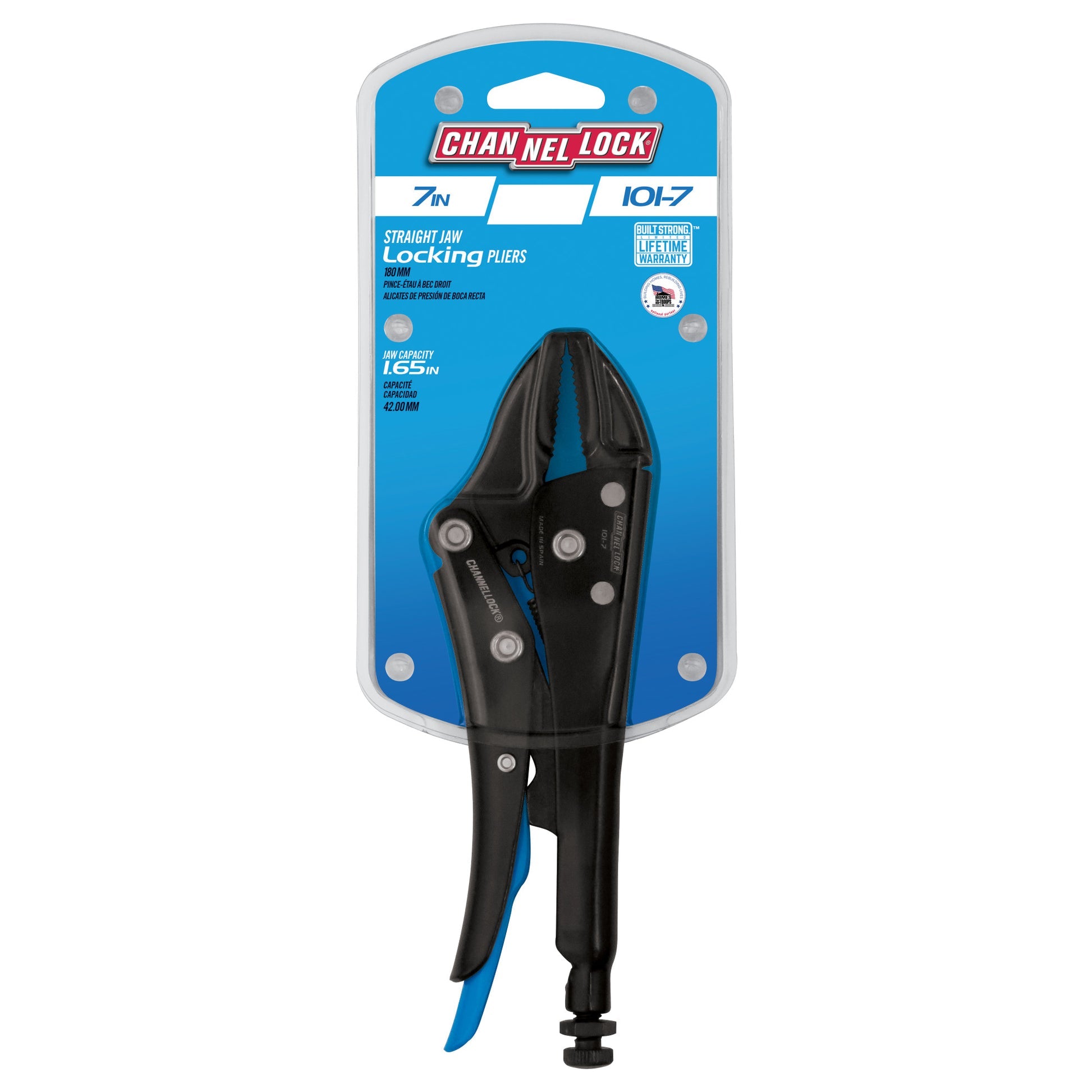 CHANNELLOCK Channellock 101-7 7-inch Straight Jaw Locking Pliers