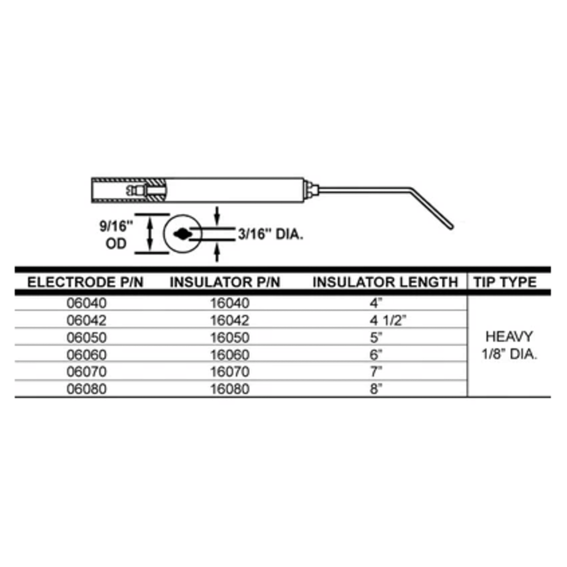CROWN ENGINEERING Crown Engineering 06042-02 electrode 9/16 inch OD 4 1/2 inches length heavy 1/8 inch tip pack of 2