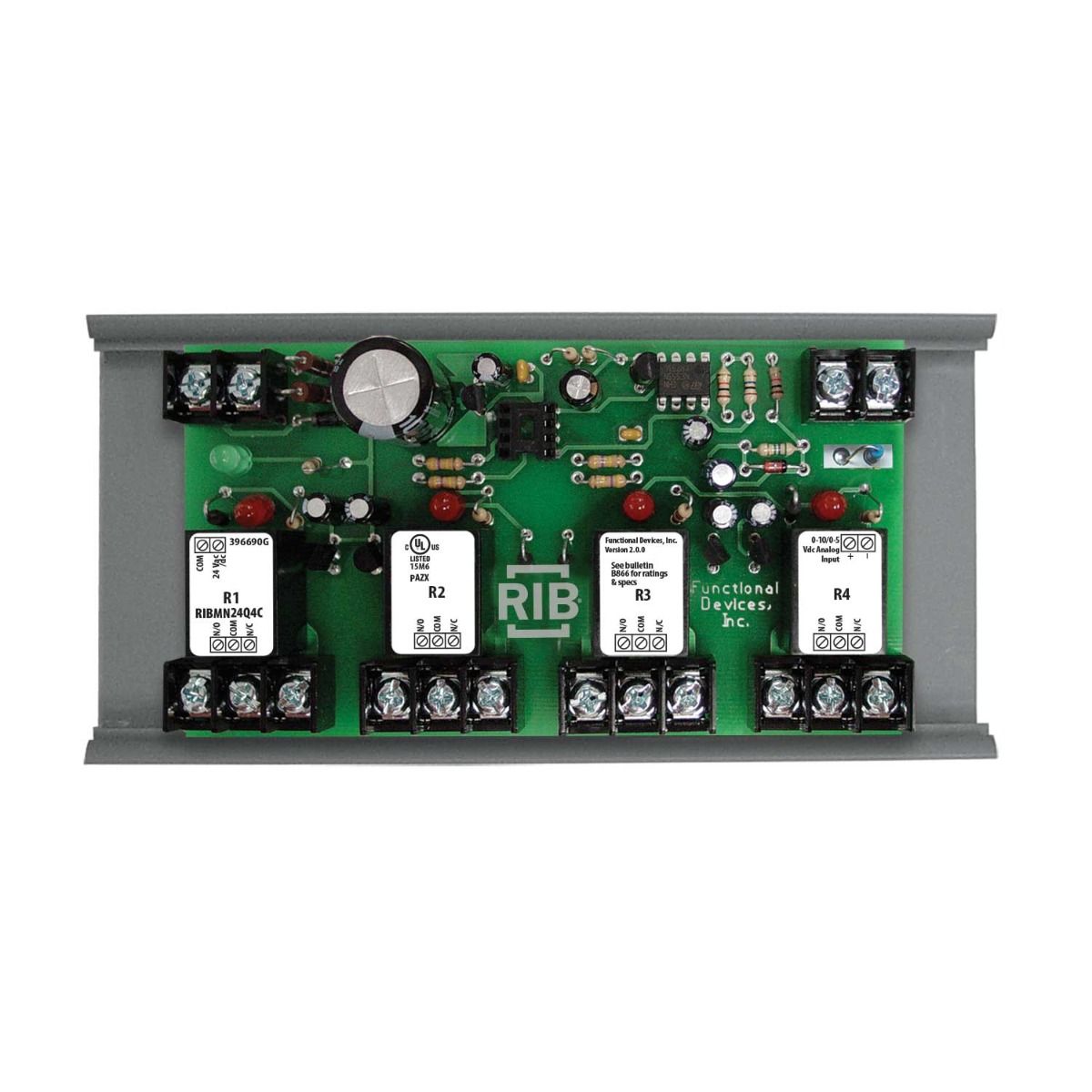 FUNCTIONAL DEVICES Functional Devices RIBMN24Q4C Track Mount I/O Expander 24 VAC/DC 2.75 Inch Track Mount