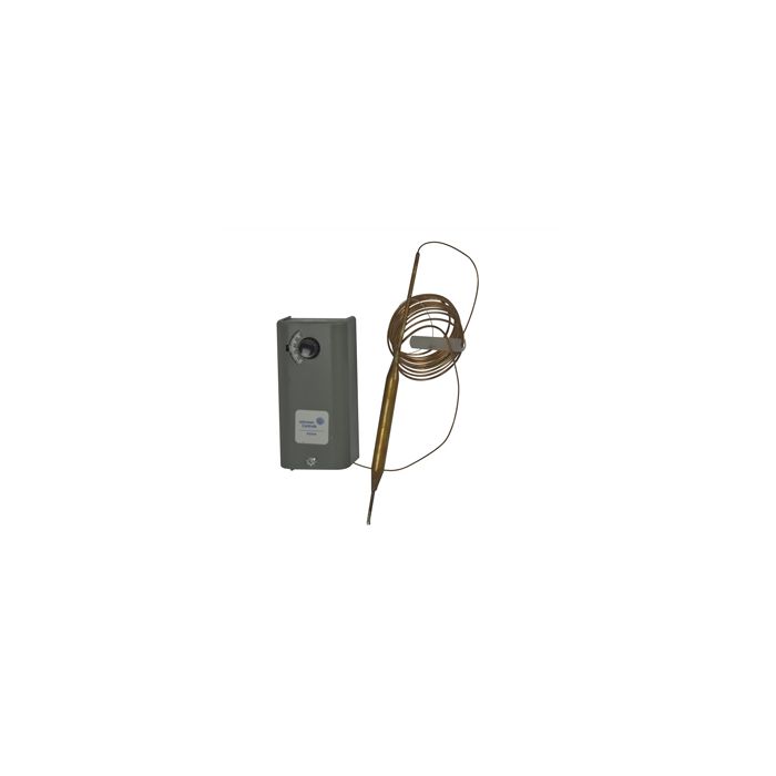 JOHNSON CONTROLS Johnson Controls A19ADB-22C Remote Bulb Temp Control 90/325F Manual Reset, 8 feet Cap, SPST, NEMA 1, 1/4 X 5 inches Bulb