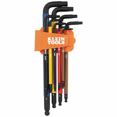 KLEIN TOOLS Klein Tools BLS9 Color-Coded Extra-Long L Style Hex Key Caddy Set SAE 9-Piece 25-Degree