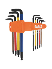KLEIN TOOLS Klein Tools BLS9 Color-Coded Extra-Long L Style Hex Key Caddy Set SAE 9-Piece 25-Degree