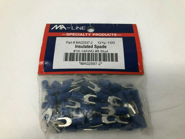 MONTI & ASSOCIATES Monti & Associates MA02597-2 MA Line Spade/Flanged Insulated 16-14 #8 100-Pack