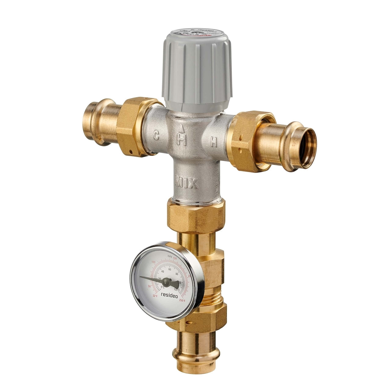RESIDEO Resideo AM101-UPTG-1LF/U 3/4 in union press w/temp gauge mixing valve LF - STD
