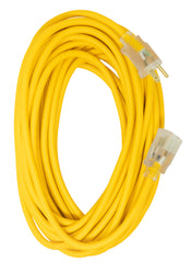 SOUTHWIRE Southwire 1687SW0002 Polar/Solar SJEOOW outdoor extension cord with light ends 15A 125V 25ft 12/3