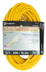 SOUTHWIRE Southwire 1688SW0002 Polar/Solar SJEOOW Outdoor Extension Cord with Light Ends 15 Amp 125 Volt 50ft 12/3