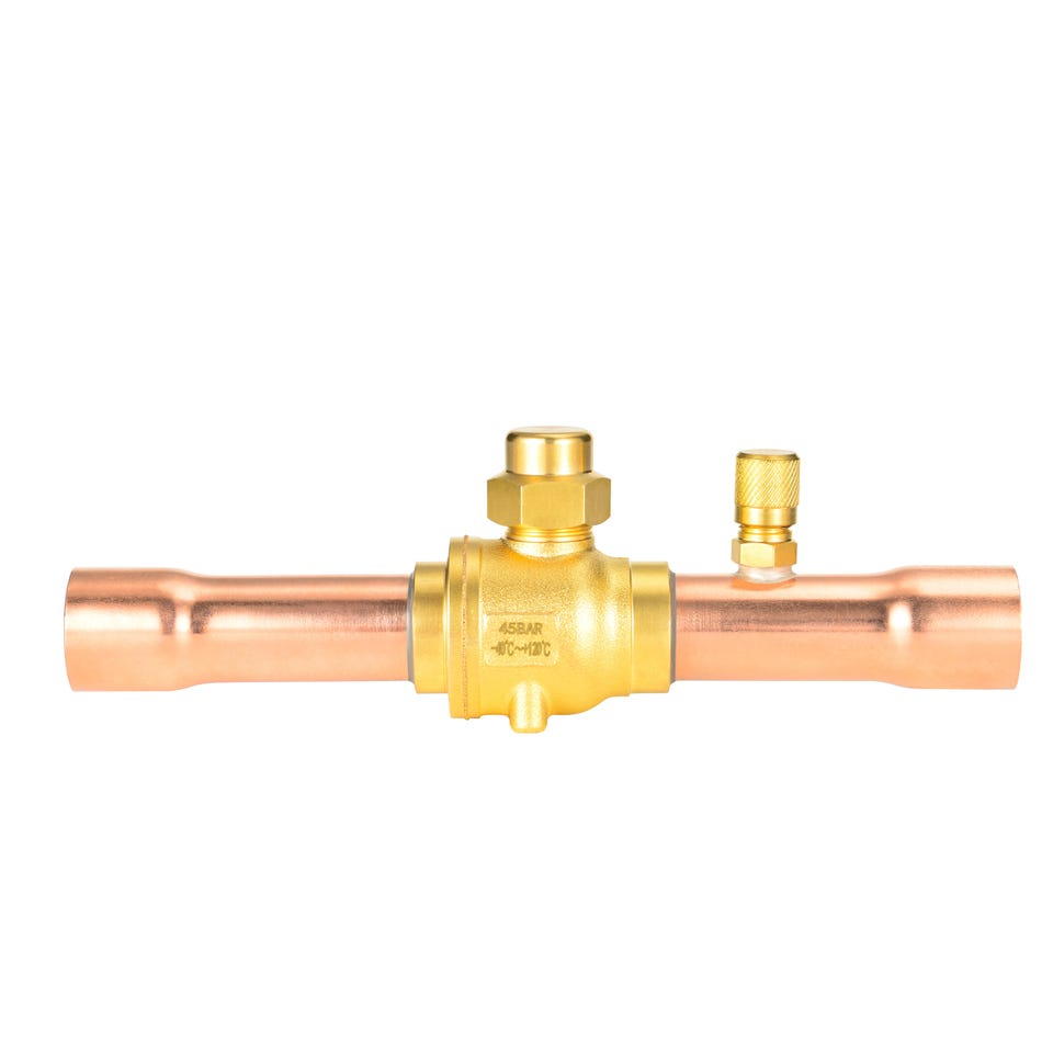 WHITE-RODGERS White-Rodgers 081068 bvss-058t refrigeration ball valve w/ access valve, brass locking seal cap, thread holes 5/8 inches odf