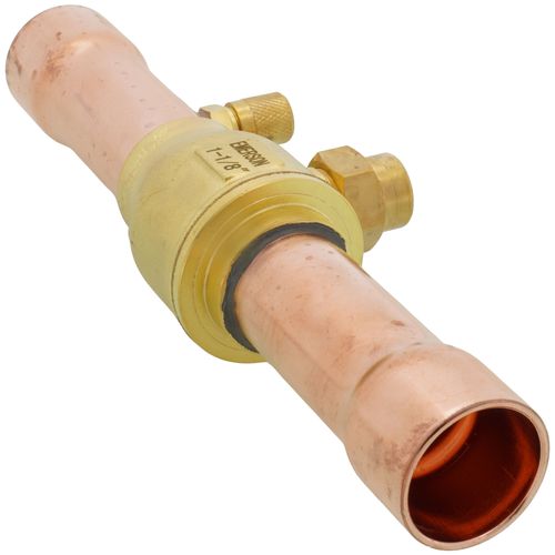 WHITE-RODGERS White-Rodgers 081019 BVSS series refrigeration ball valve with access valve 1-1/8 inches ODF brass locking seal cap