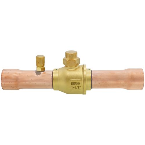 WHITE-RODGERS White-Rodgers 081019 BVSS series refrigeration ball valve with access valve 1-1/8 inches ODF brass locking seal cap