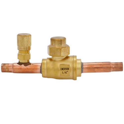 WHITE-RODGERS White-Rodgers 081013 BVSS series refrigeration ball valve w/ access valve, brass locking seal cap 1/4 inches ODF