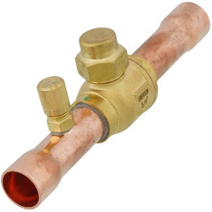 WHITE-RODGERS White-Rodgers 081017 3/4 inches odf bvss series refrigeration ball valve w/ access valve, brass locking seal cap