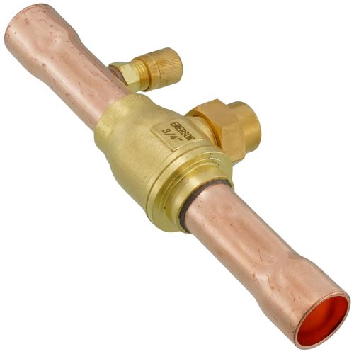 WHITE-RODGERS White-Rodgers 081017 3/4 inches odf bvss series refrigeration ball valve w/ access valve, brass locking seal cap