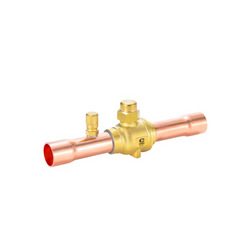 WHITE-RODGERS White-Rodgers 081065 BVSS-014T 1/4 inches ODF Refrigeration Ball Valve with Access Valve, Brass Locking Seal Cap, Thread Holes