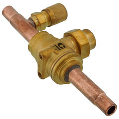 WHITE-RODGERS White-Rodgers 081065 BVSS-014T 1/4 inches ODF Refrigeration Ball Valve with Access Valve, Brass Locking Seal Cap, Thread Holes