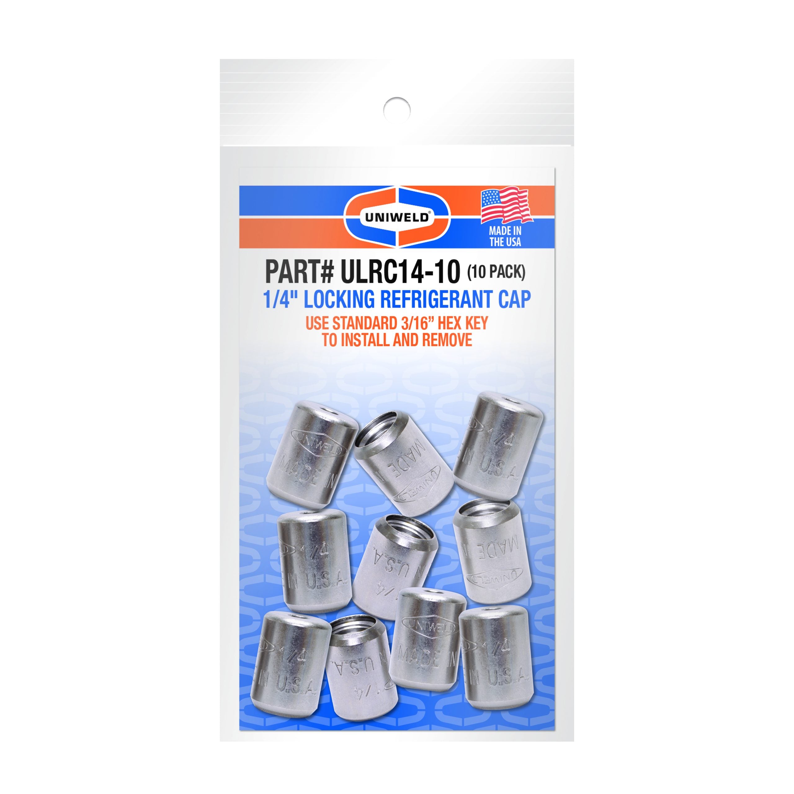 UNIWELD Uniweld ulrc14-10 locking refrigerant cap 1/4 inch 10-pack
