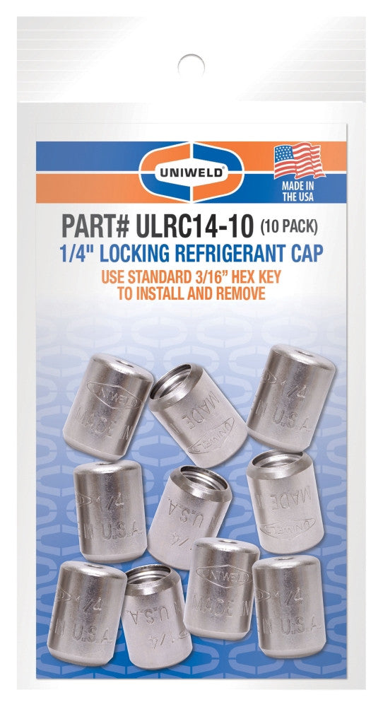 UNIWELD Uniweld ulrc14-10 locking refrigerant cap 1/4 inch 10-pack