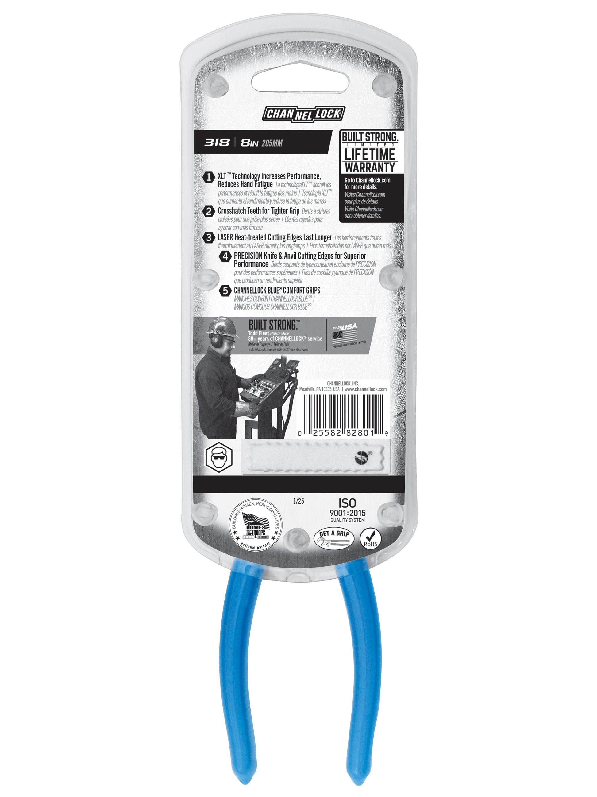 CHANNELLOCK Channellock 318 8-inch XLT combination long nose pliers with cutter