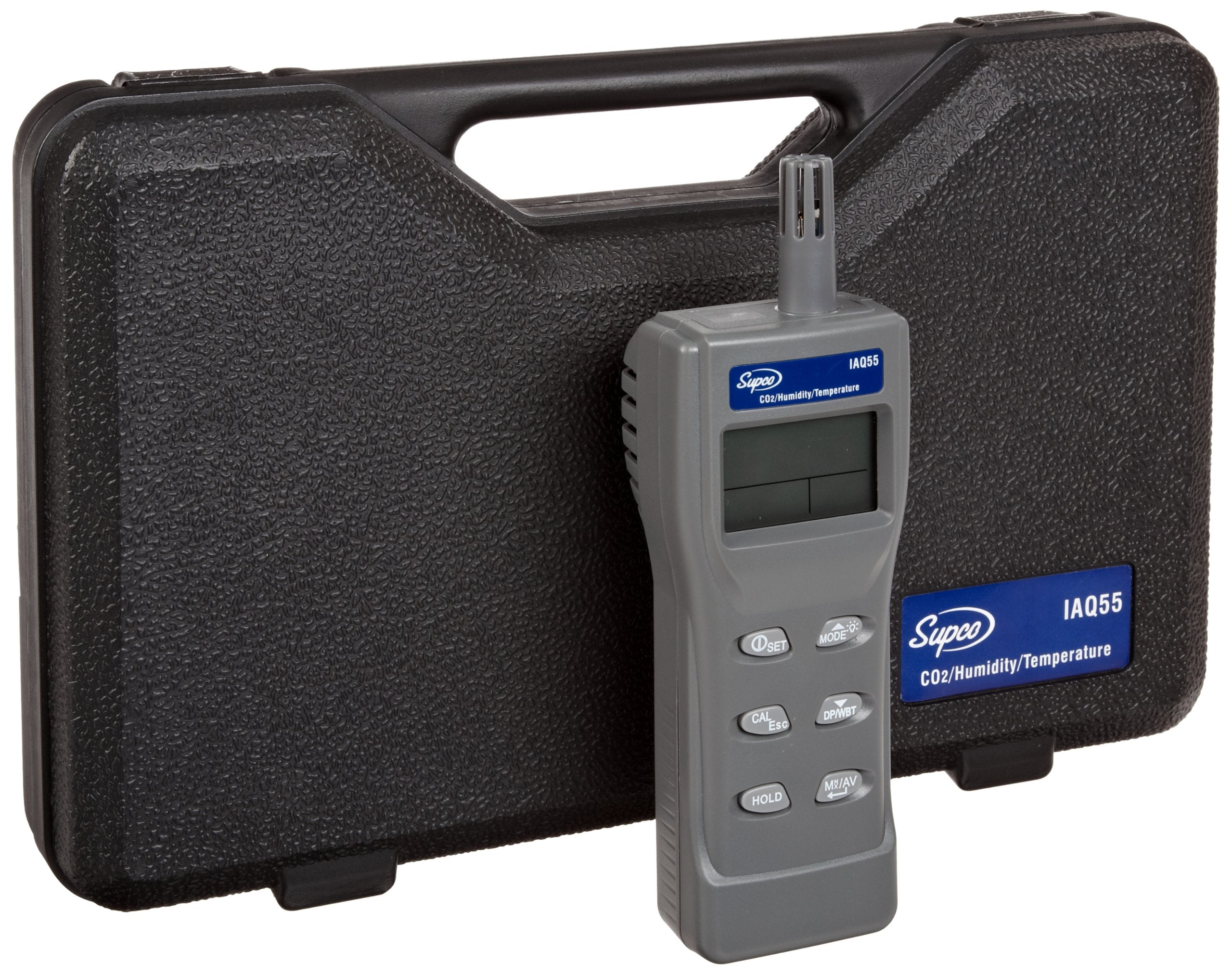 SUPCO Supco IAQ55 handheld indoor air quality monitor 0 to 2000 ppm 1 ppm resolution -75 ppm accuracy