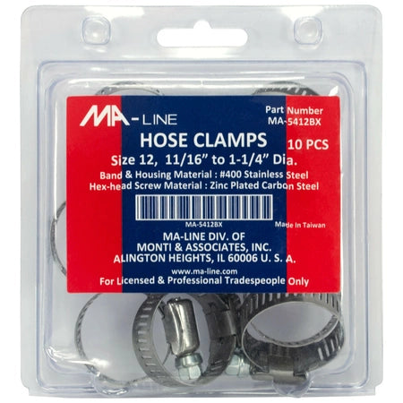 MONTI & ASSOCIATES Monti & Associates MA-5412BX Line 1/2–1-1/4 Clamp 10/Box