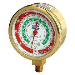 YELLOW JACKET Yellow Jacket 49067 heavy duty brass pressure manifold gauge (pack of 4 pcs)