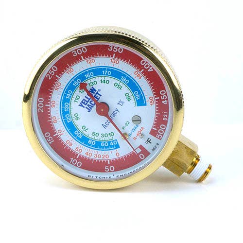 YELLOW JACKET Yellow Jacket 49067 heavy duty brass pressure manifold gauge (pack of 4 pcs)