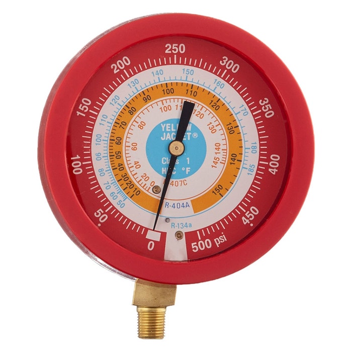 YELLOW JACKET Yellow Jacket 49517 3-1/2 inches liquid-filled manifold gauge (pack of 3 pcs)