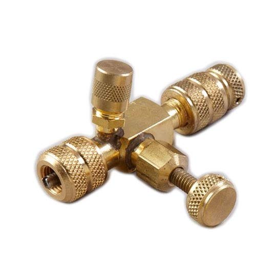 YELLOW JACKET Yellow Jacket 18990 Vacuum/Charge Valve 1/4 Inch x 1/4 Inch, Pack of 3