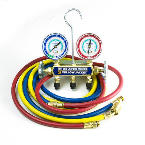YELLOW JACKET Yellow Jacket 41343 R-134A automotive manifold 60 inches hose fittings and hose anchors