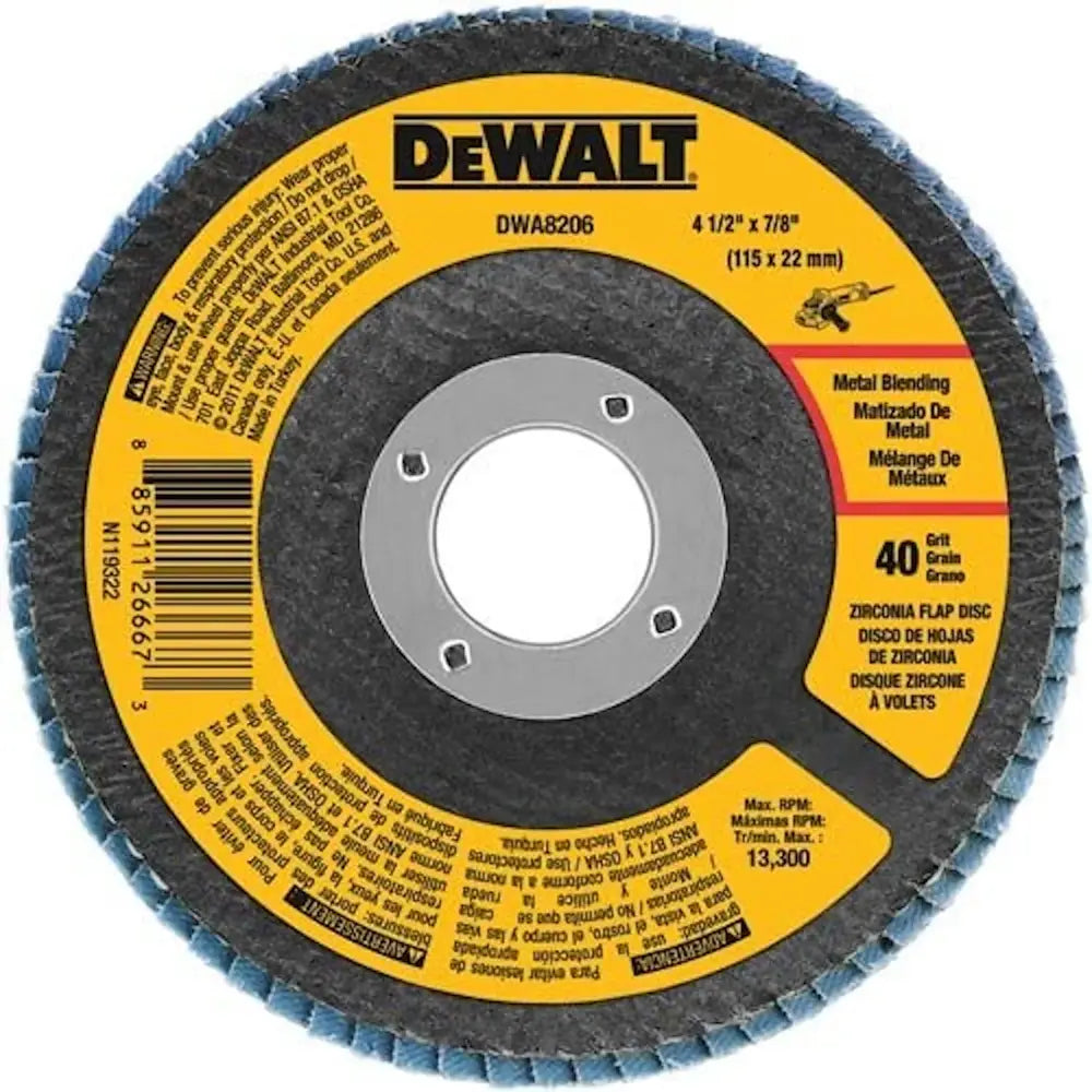 BLACK & DECKER Black & Decker DWA8206H flap disc 4.5 in 20-25 degree
