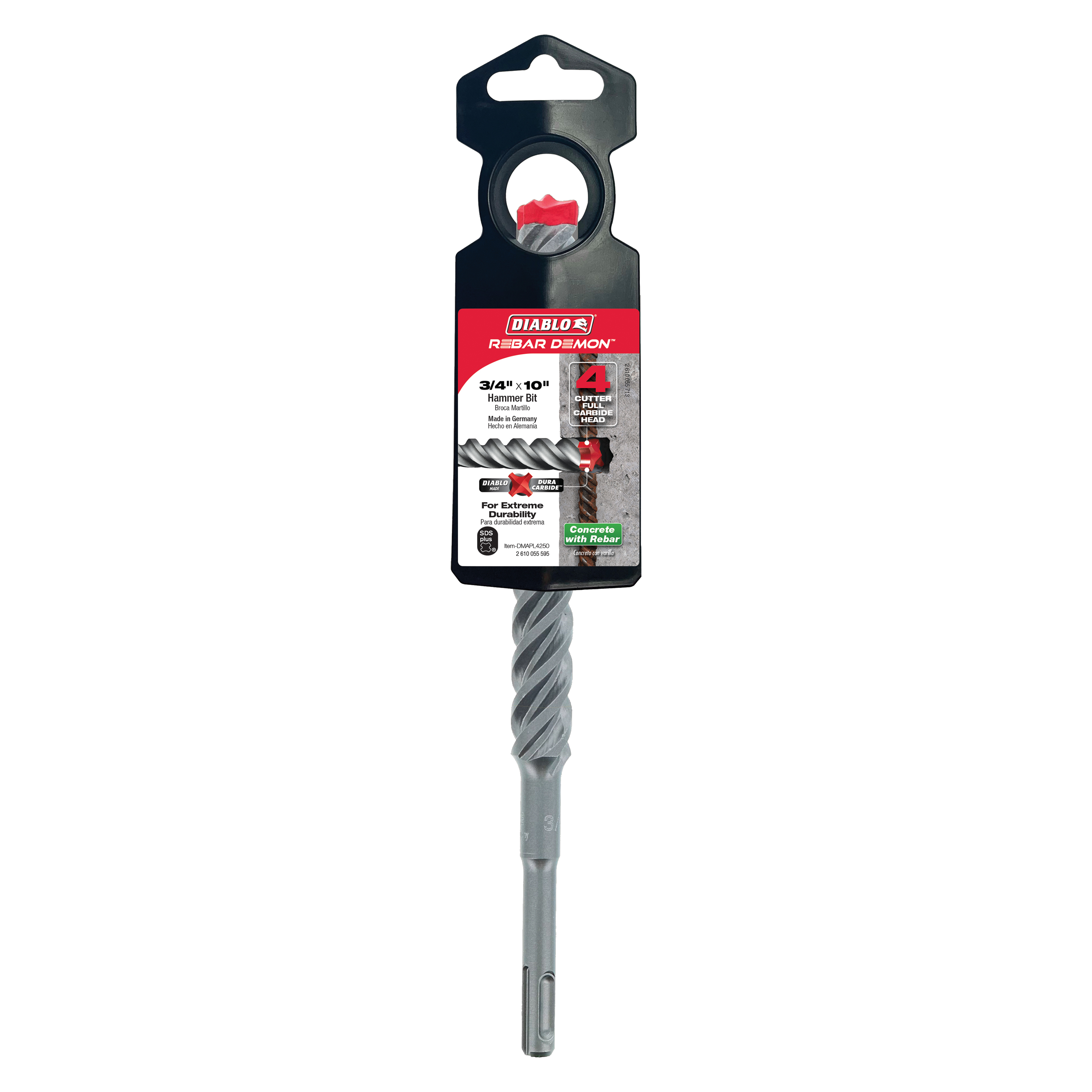 DIABLO Diablo DMAPL4250 4 cutter SDS carbide bit 3/4 inchesX10 inches