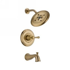 DELTA FAUCET Delta Faucet T14497-PNLHP Cassidy One Handle Single Function Bathtub & Shower Faucet 8 inch Raincan Showerhead