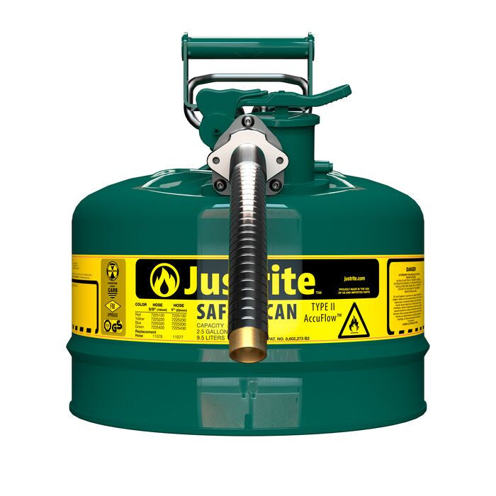JUSTRITE Justrite 7225430 Safety Can Type II 2.5 Gallon 1 Inch Metal Hose