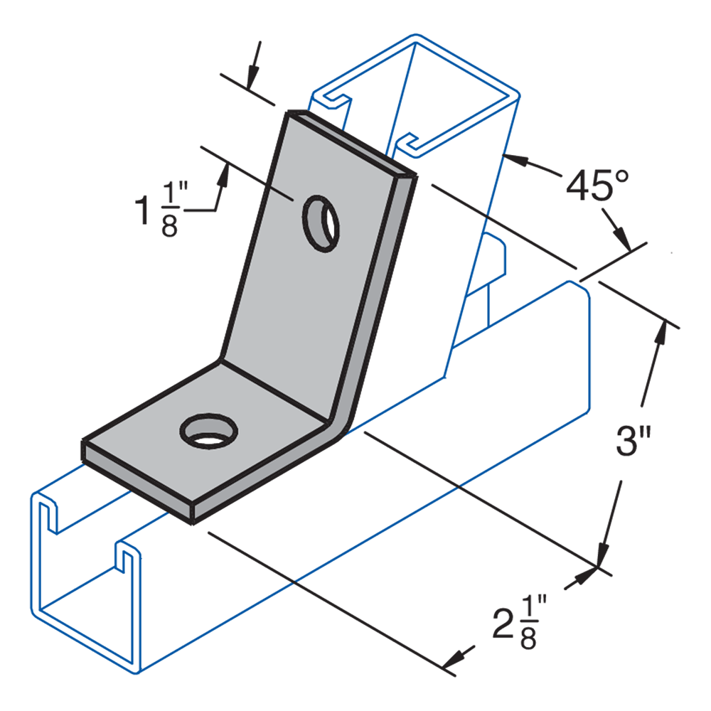 HAYDON Haydon A-316 Two Hole 45-Degree Open Angle Fitting