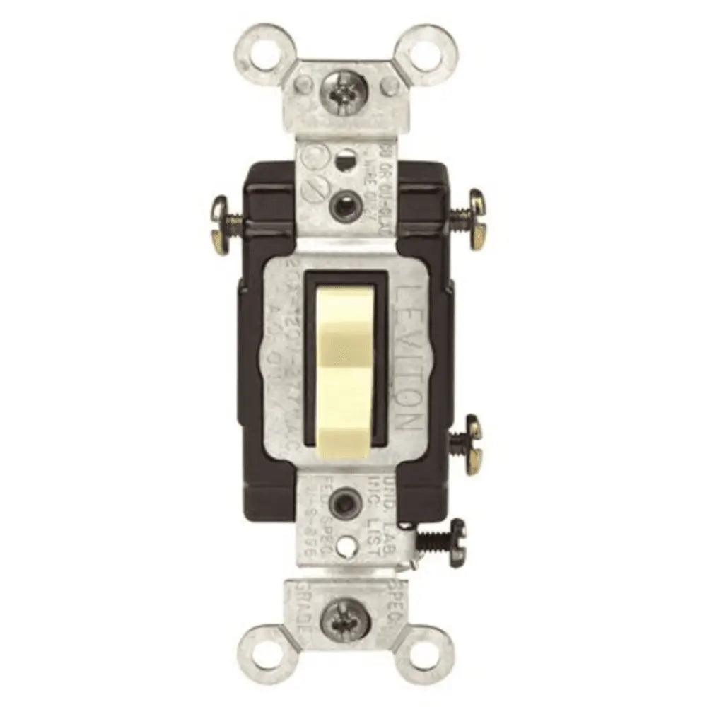LEVITON Leviton CS320-2I 20 amp, 120/277 volt, toggle 3-way AC quiet switch, commercial spec grade, grounding, side wired