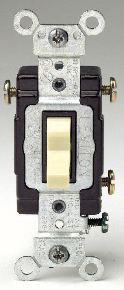 LEVITON Leviton CS320-2I 20 amp, 120/277 volt, toggle 3-way AC quiet switch, commercial spec grade, grounding, side wired