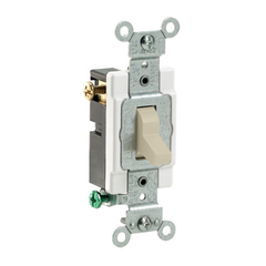 LEVITON Leviton CS320-2I 20 amp, 120/277 volt, toggle 3-way AC quiet switch, commercial spec grade, grounding, side wired