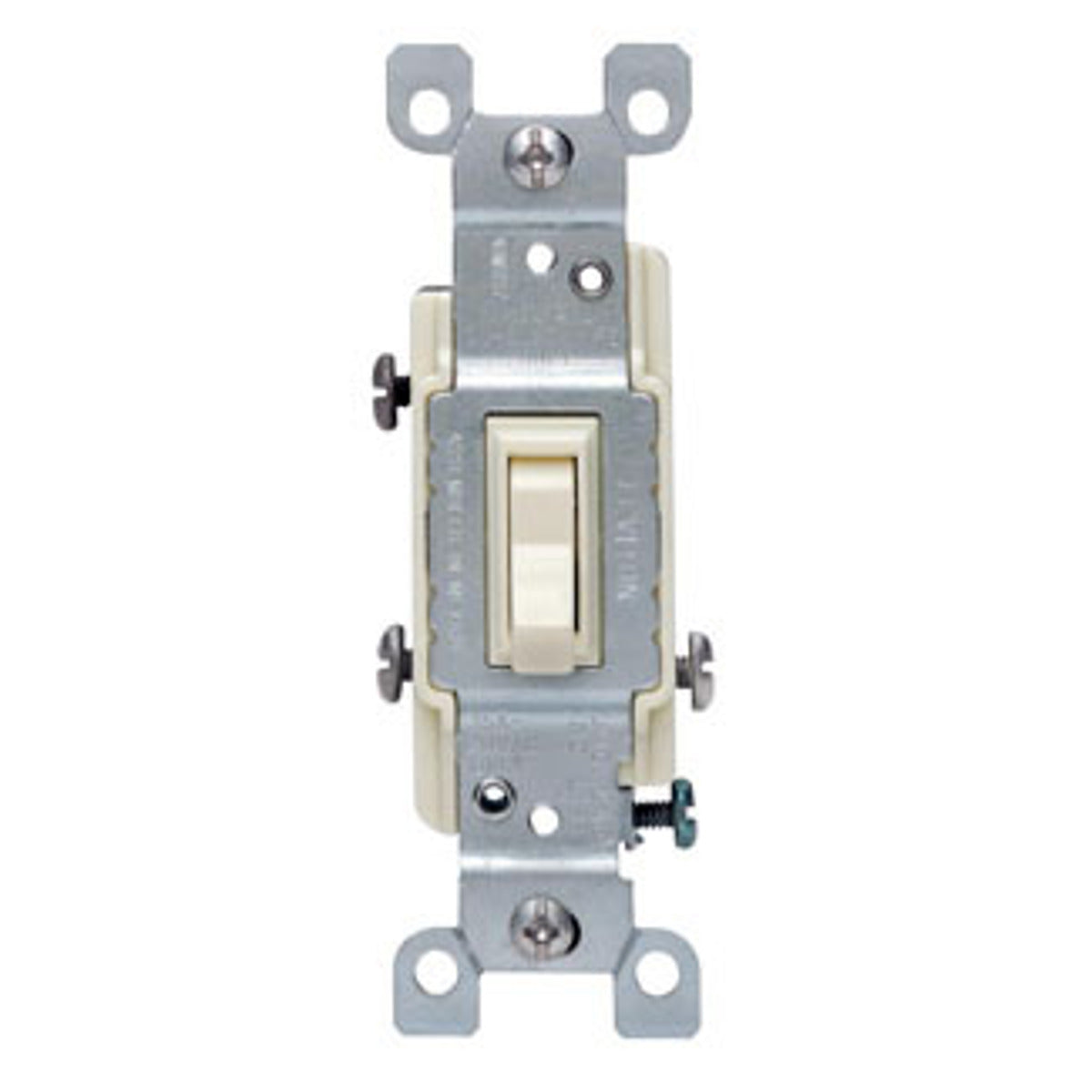 LEVITON Leviton 1453-WCP 3-Way Thermoplastic Non-Grounding Framed Toggle Quiet Switch 120 VAC 12 Amp 1/2 Hp 10 Pack