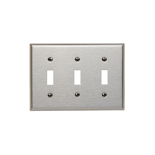 LEVITON Leviton 84011 3-gang Toggle Switch Wall Plate Standard Size