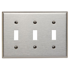 LEVITON Leviton 84011 3-gang Toggle Switch Wall Plate Standard Size